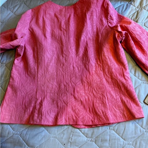 SAG HARBOR Size 10 Women's Solid Pink Blazer 2-Pockets 3-Button Jacket Textured - Picture 10 of 13